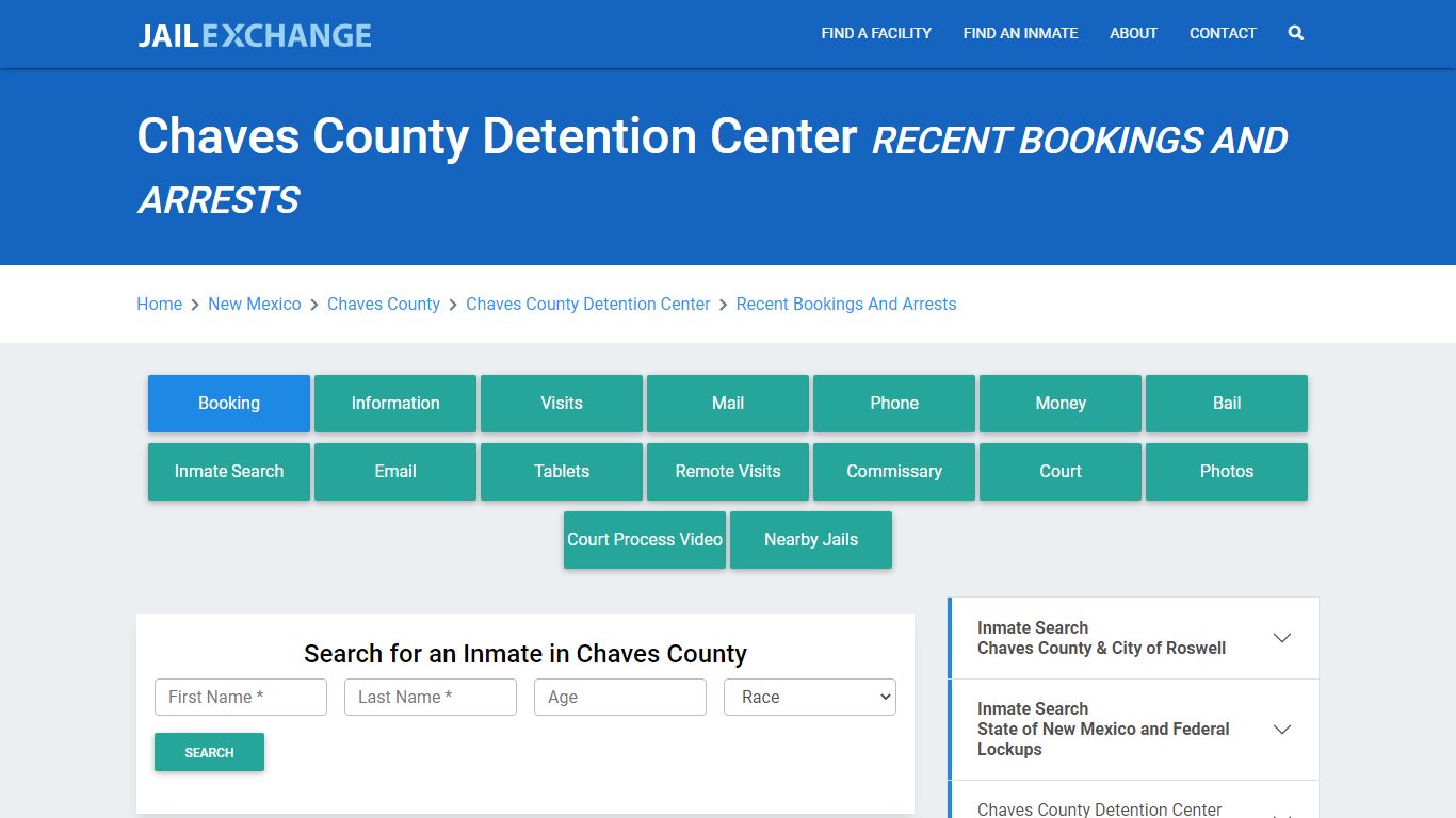 Chaves County Detention Center Recent Bookings And Arrests - Jail Exchange